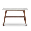 Castello 43" x 12" Rectangular Italian Carrara White Marble Console Table with Shelf