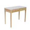 Meno 36" x 18" Rectangular Italian Carrara White Marble Console Table with Legs
