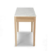 Meno 36" x 18" Rectangular Italian Carrara White Marble Console Table with Legs