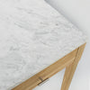 Meno 36" x 18" Rectangular Italian Carrara White Marble Console Table with Legs