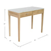 Meno 36" x 18" Rectangular Italian Carrara White Marble Console Table with Legs