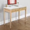 Meno 36" x 18" Rectangular Italian Carrara White Marble Console Table with Legs