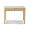 Meno 36" x 18" Rectangular Italian Carrara White Marble Console Table with Legs