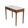 Meno 36" x 18" Rectangular Italian Carrara White Marble Console Table with Legs