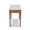 Meno 36" x 18" Rectangular Italian Carrara White Marble Console Table with Legs