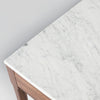 Meno 36" x 18" Rectangular Italian Carrara White Marble Console Table with Legs