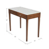 Meno 36" x 18" Rectangular Italian Carrara White Marble Console Table with Legs