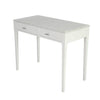 Meno 36" x 18" Rectangular Italian Carrara White Marble Console Table with Legs