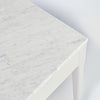 Meno 36" x 18" Rectangular Italian Carrara White Marble Console Table with Legs