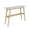 Castello 43" x 12" Rectangular Italian Carrara White Marble Console Table with Shelf
