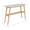 Castello 43" x 12" Rectangular Italian Carrara White Marble Console Table with Shelf