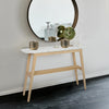 Castello 43" x 12" Rectangular Italian Carrara White Marble Console Table with Shelf