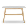 Castello 43" x 12" Rectangular Italian Carrara White Marble Console Table with Shelf