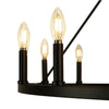 Ancora 16 Light Chandelier Wagon Wheel (43“ Wide) Matte Black Steel Frame | Large Home Decoration | Foyer, Entryway, Dining Room