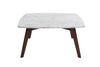Vezzana 31" Square Italian Carrara White Marble Coffee Table with Legs