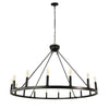 Ancora 16 Light Chandelier Wagon Wheel (43“ Wide) Matte Black Steel Frame | Large Home Decoration | Foyer, Entryway, Dining Room