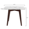 Cima 12" x 21" Rectangular Italian Marble Side Table with Legs