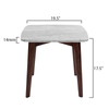 Gavia 19.5" Square Italian Carrara White Marble Side Table with Legs