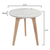 Cherie 15" Round Italian Marble Side Table with Legs