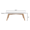 Faura 18" x 43.5" Rectangular Italian Marble Coffee Table with Legs