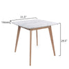Senna 31" Square Italian Carrara White Marble Dining Table with Legs