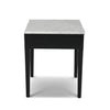 Alto 18" Square Italian Carrara White Marble Side Table with Black Leg