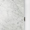 Alto 18" Square Italian Carrara White Marble Side Table with Black Leg