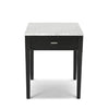 Alto 18" Square Italian Carrara White Marble Side Table with Black Leg