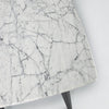 Soro 24" Square Italian Carrara White Marble Side Table with Metal Legs