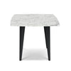 Soro 24" Square Italian Carrara White Marble Side Table with Metal Legs