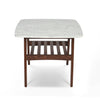 Cassoro 24" Square Italian Carrara White Marble Side Table with Shelf