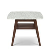 Cassoro 24" Square Italian Carrara White Marble Side Table with Shelf