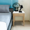 Alto 18" Square Italian Carrara White Marble Side Table with Black Wood Legs