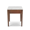 Alto 18" Square Italian Carrara White Marble Side Table with Black Wood Legs