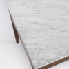 Alto 18" Square Italian Carrara White Marble Side Table with Black Wood Legs