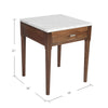 Alto 18" Square Italian Carrara White Marble Side Table with Black Wood Legs