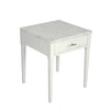 Alto 18" Square Italian Carrara White Marble Side Table with Black Wood Legs