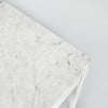 Alto 18" Square Italian Carrara White Marble Side Table with Black Wood Legs