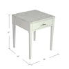 Alto 18" Square Italian Carrara White Marble Side Table with Black Wood Legs