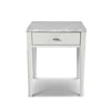 Alto 18" Square Italian Carrara White Marble Side Table with Black Wood Legs