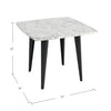 Soro 24" Square Italian Carrara White Marble Side Table with Metal Legs