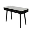 Viola 44" x 18" Rectangular Italian Carrara White Marble Writing Desk with Legs