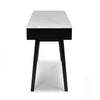 Viola 44" x 18" Rectangular Italian Carrara White Marble Writing Desk with Legs