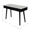 Viola 44" x 18" Rectangular Italian Carrara White Marble Writing Desk with Legs