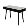 Viola 44" x 15" Rectangular Italian Carrara White Marble Writing Desk with Legs