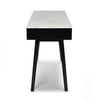 Viola 44" x 15" Rectangular Italian Carrara White Marble Writing Desk with Legs