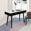 Viola 44" x 15" Rectangular Italian Carrara White Marble Writing Desk with Legs
