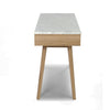Viola 44" x 15" Rectangular Italian Carrara White Marble Writing Desk with Legs