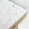 Viola 44" x 15" Rectangular Italian Carrara White Marble Writing Desk with Legs