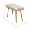 Viola 44" x 18" Rectangular Italian Carrara White Marble Writing Desk with Legs
